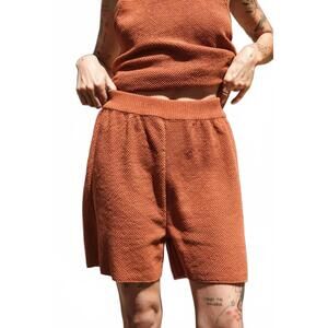 NEW L'ENVERS billie knitted short in earth red